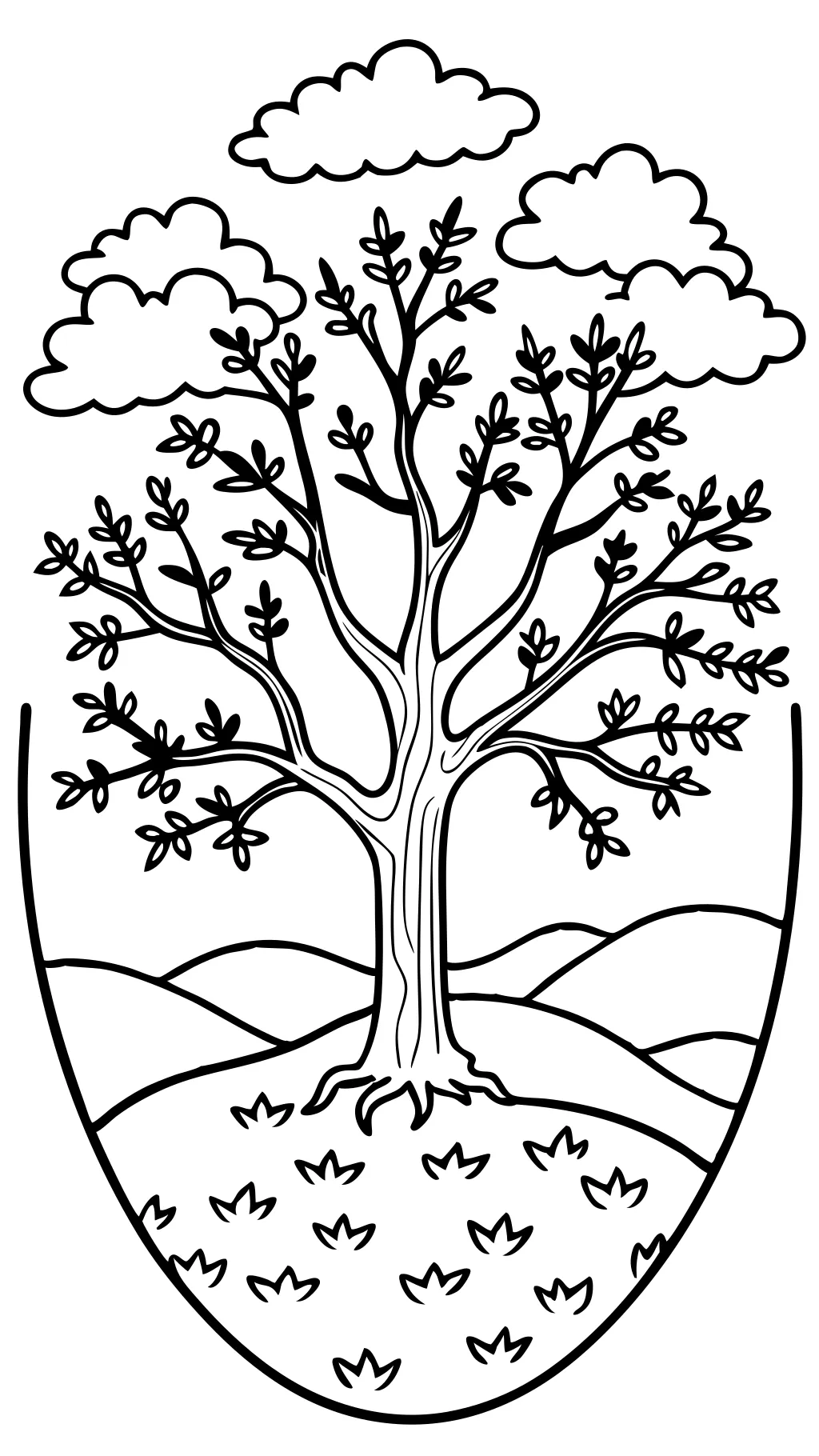 bare tree coloring page